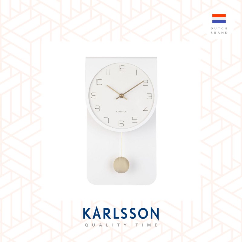 Karlsson, Wall clock Casa pendulum white, Decova Design (Pendulum)