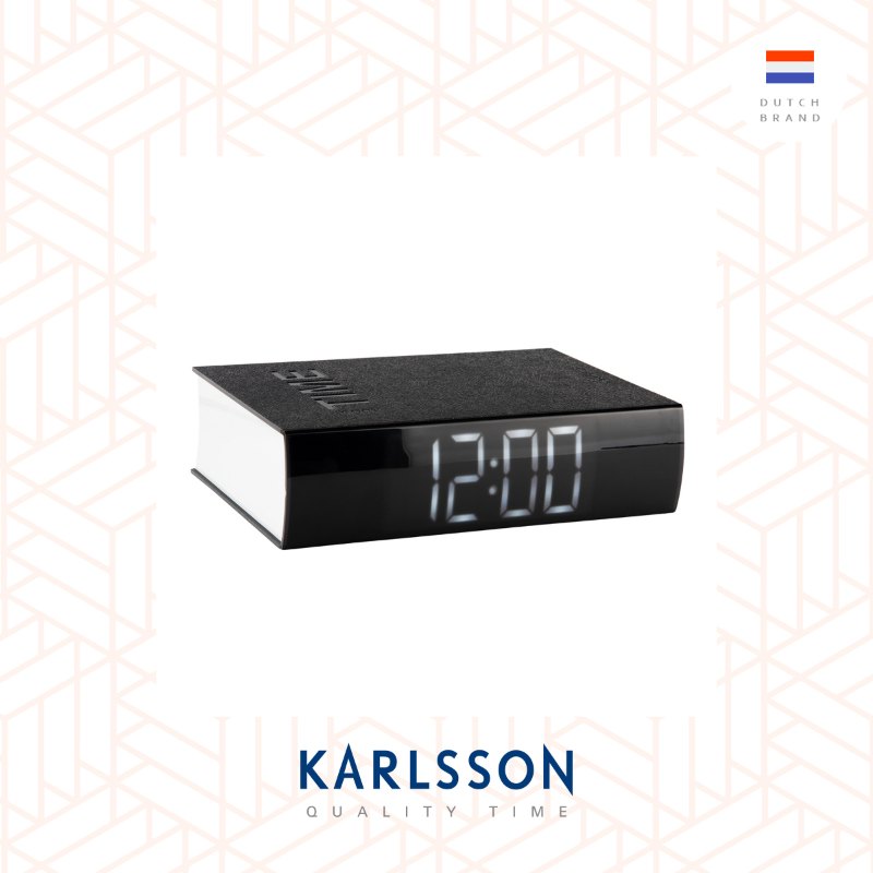 Karlsson, Alarm clock Book LED ABS black, design by Boxtel  Buijs