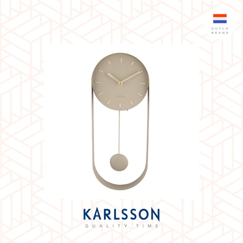 Karlsson, 50cm Wall clock Pendulum Charm steel olive green (Pendulum)