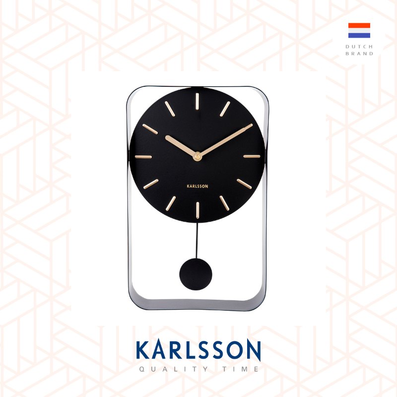 Karlsson, 32.5cm Wall clock Pendulum Charm small steel black (Pendulum)