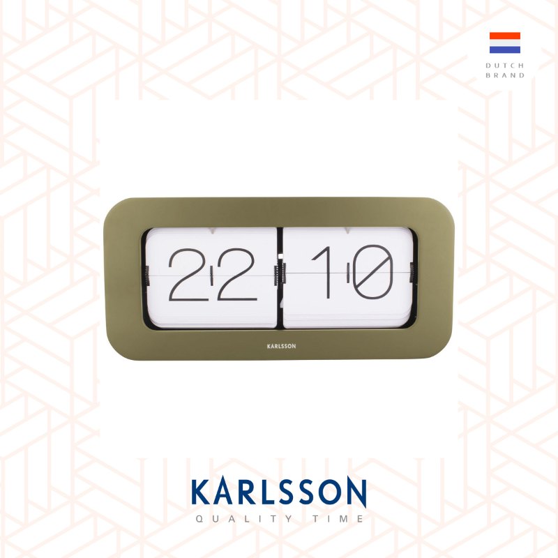 Karlsson, Flip clock Matiz bamboo moss green  (Table/Hanging)