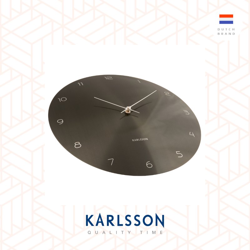 Karlsson, Wall clock 40cm Dome Disc gun metal