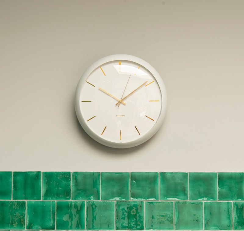 Karlsson, Wall clock 40cm Globe white, convex glass.