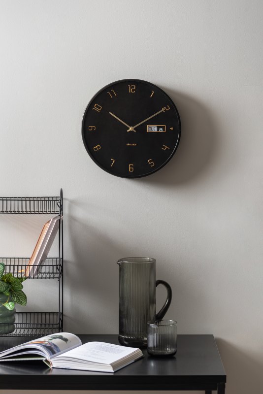 Karlsson, Wall clock 30cm Data Flip metal black, Design by Boxtel Buijs