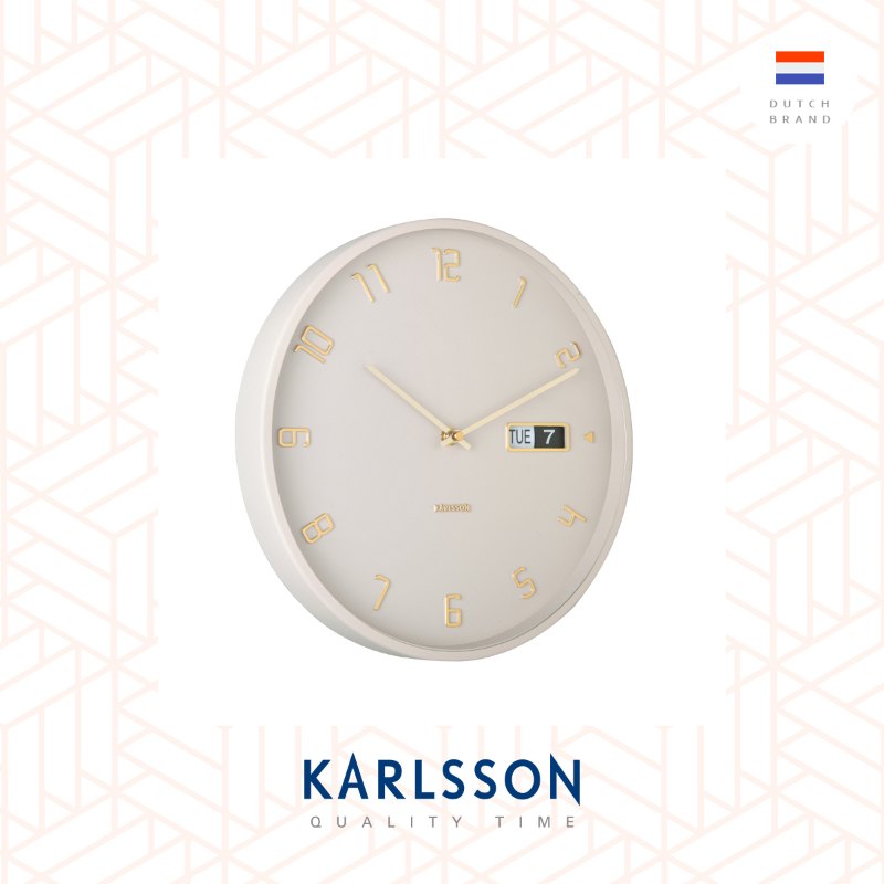 Karlsson, Wall clock 30cm Data Flip metal warm grey, Design by Boxtel Buijs