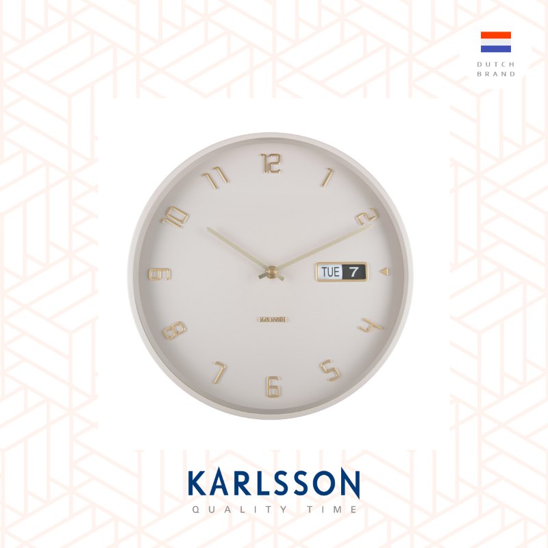 Karlsson, Wall clock 30cm Data Flip metal warm grey, Design by Boxtel Buijs