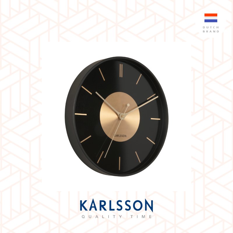 Karlsson, Wall clock 35cm Wall clock Gold Disc black