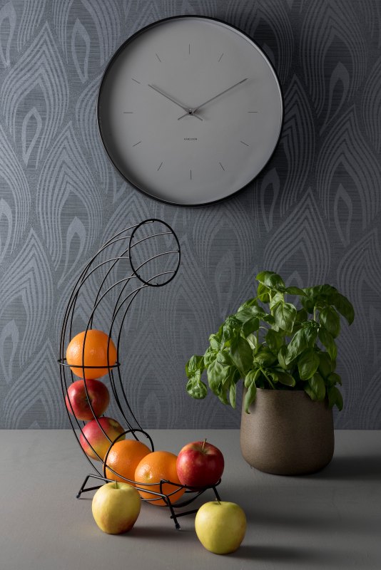 Karlsson wall clock 37.5cm Butterfly Hands large grey