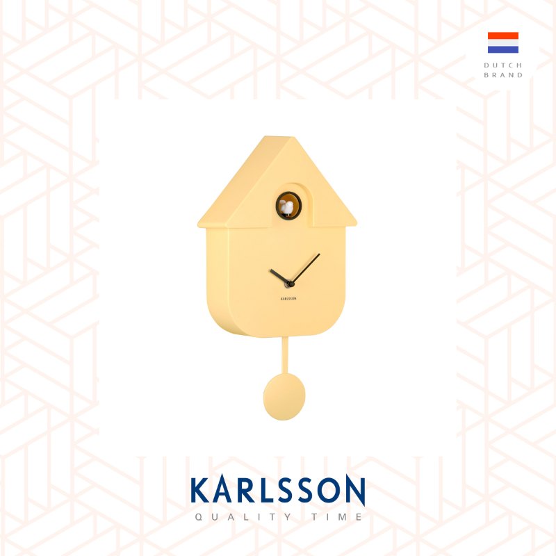 Karlsson Wall clock Modern Cuckoo soft yellow (Pendulum)