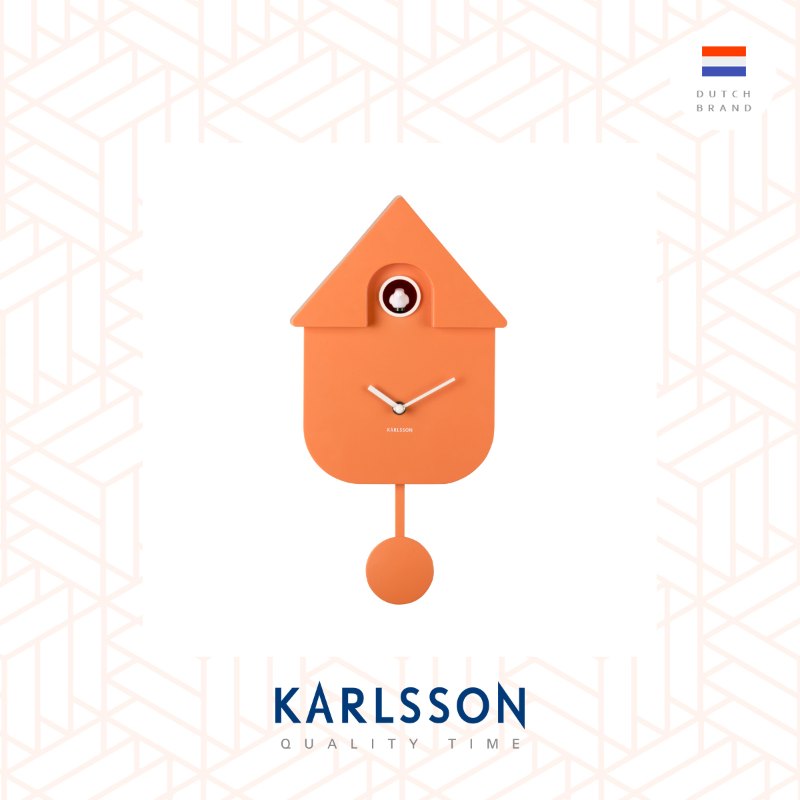 Karlsson Wall clock Modern Cuckoo soft orange (Pendulum)