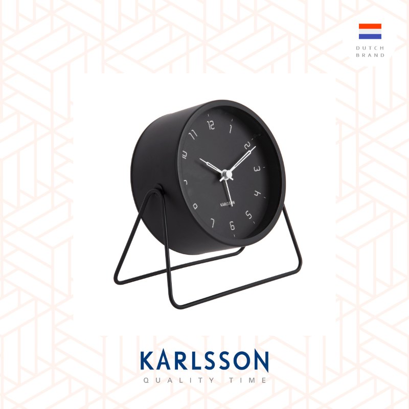 Karlsson, Alarm clock Stark matt black, design by Boxtel  Buijs