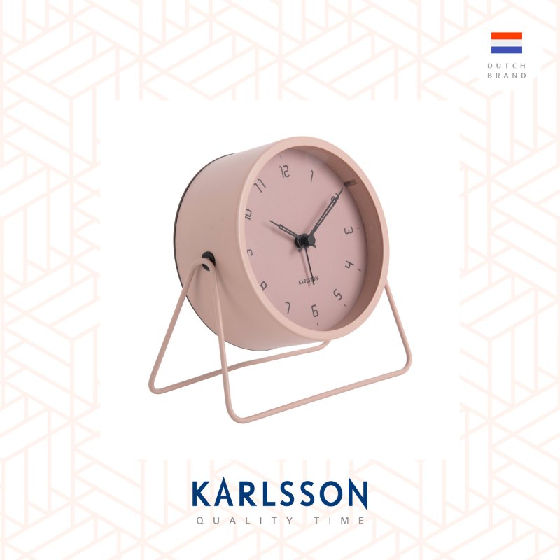 Karlsson, Alarm clock Stark matt faded pink, design by Boxtel  Buijs