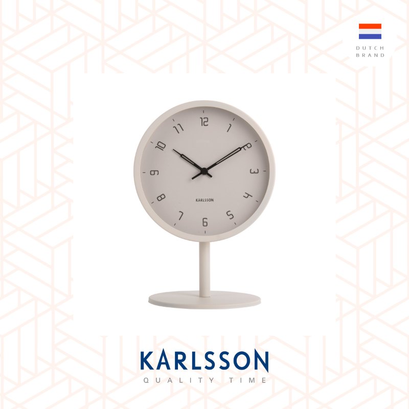 Karlsson, Table clock Stark matt warm grey, design by Boxtel  Buijs