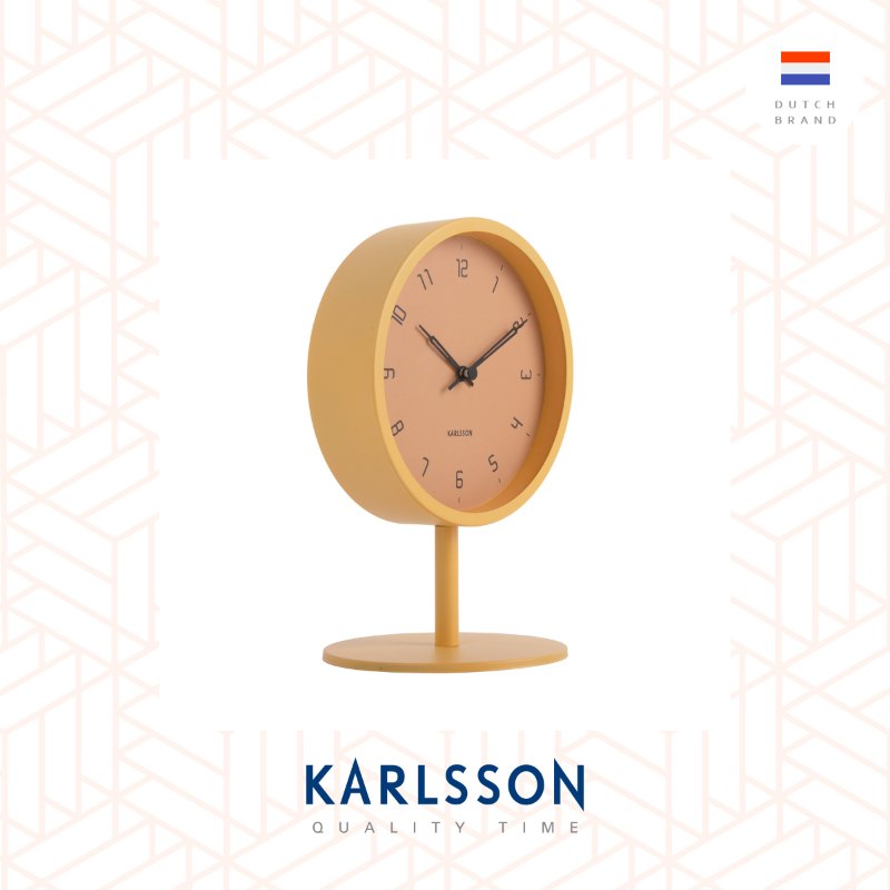 Karlsson, Table clock Stark matt honey yellow, design by Boxtel  Buijs