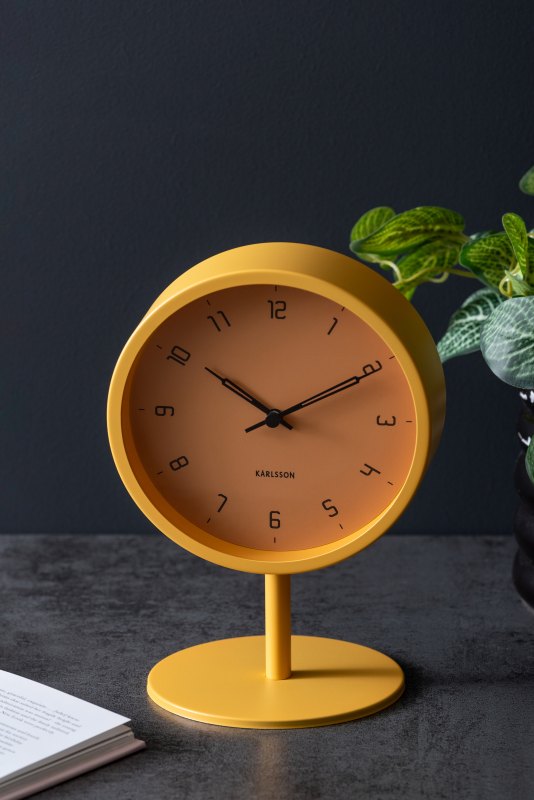 Karlsson, Table clock Stark matt honey yellow, design by Boxtel  Buijs