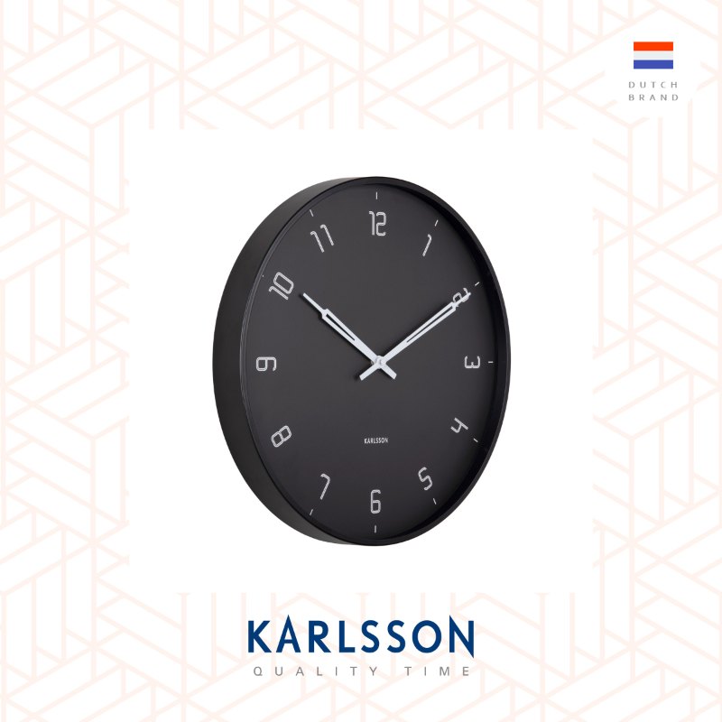 Karlsson, Wall clock 40cm Stark matt black, Design by Boxtel Buijs