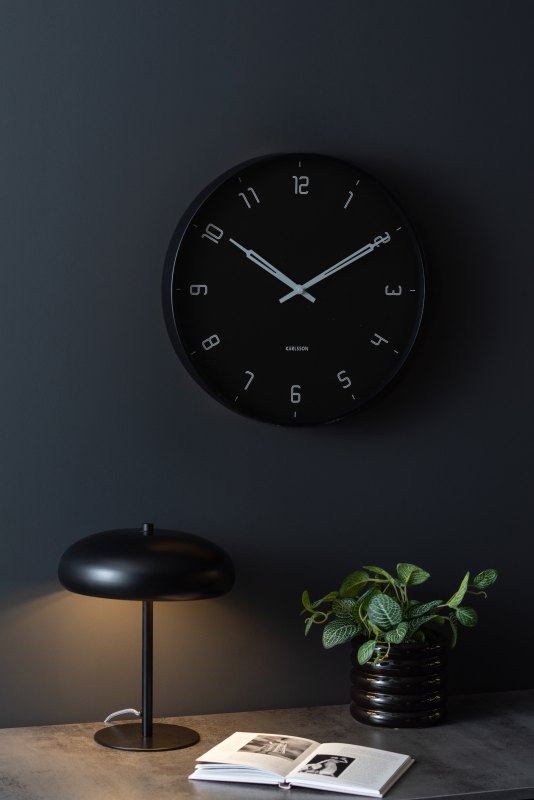 Karlsson, Wall clock 40cm Stark matt black, Design by Boxtel Buijs