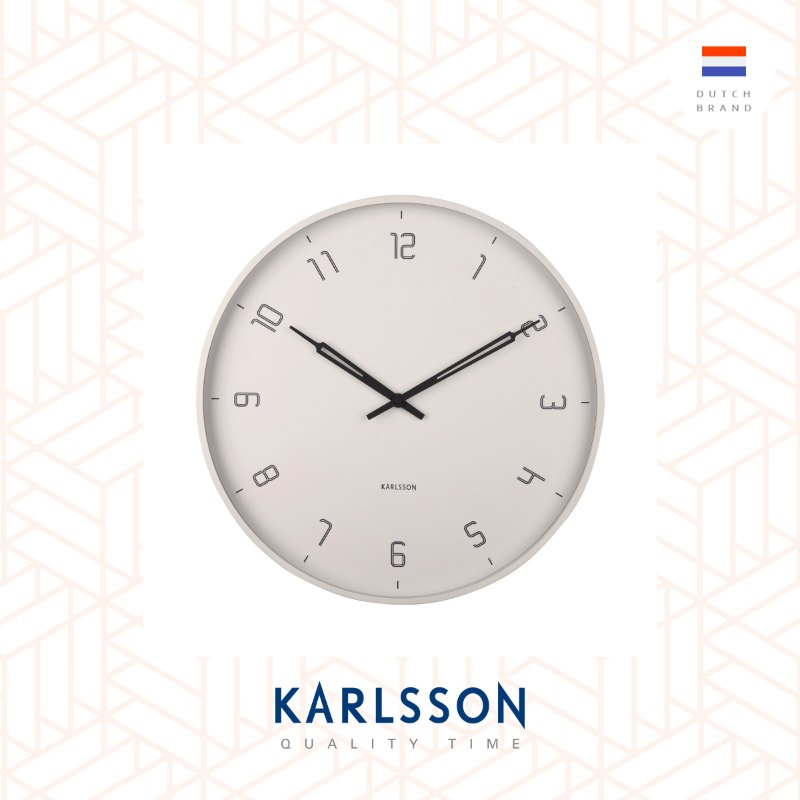 Karlsson, Wall clock 40cm Stark matt warm grey, Design by Boxtel Buijs