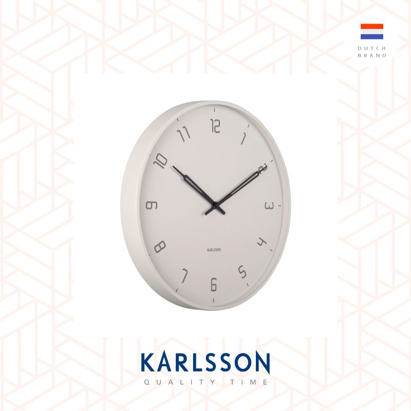 Karlsson, Wall clock 40cm Stark matt warm grey, Design by Boxtel Buijs