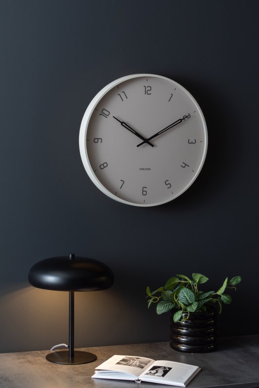 Karlsson, Wall clock 40cm Stark matt warm grey, Design by Boxtel Buijs