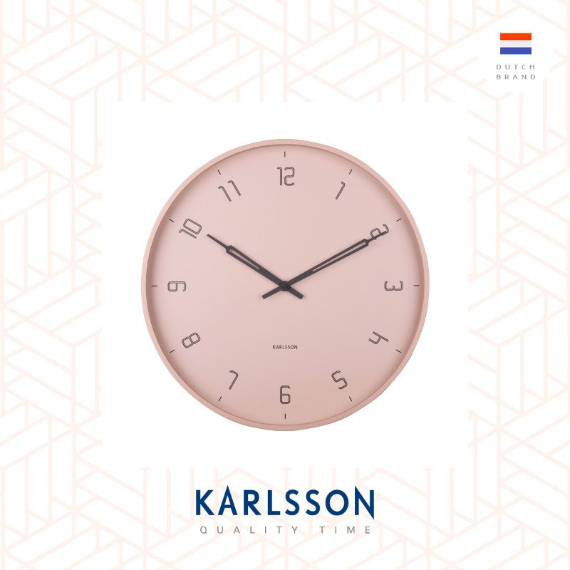 Karlsson, Wall clock 40cm Stark matt faded pink, Design by Boxtel Buijs