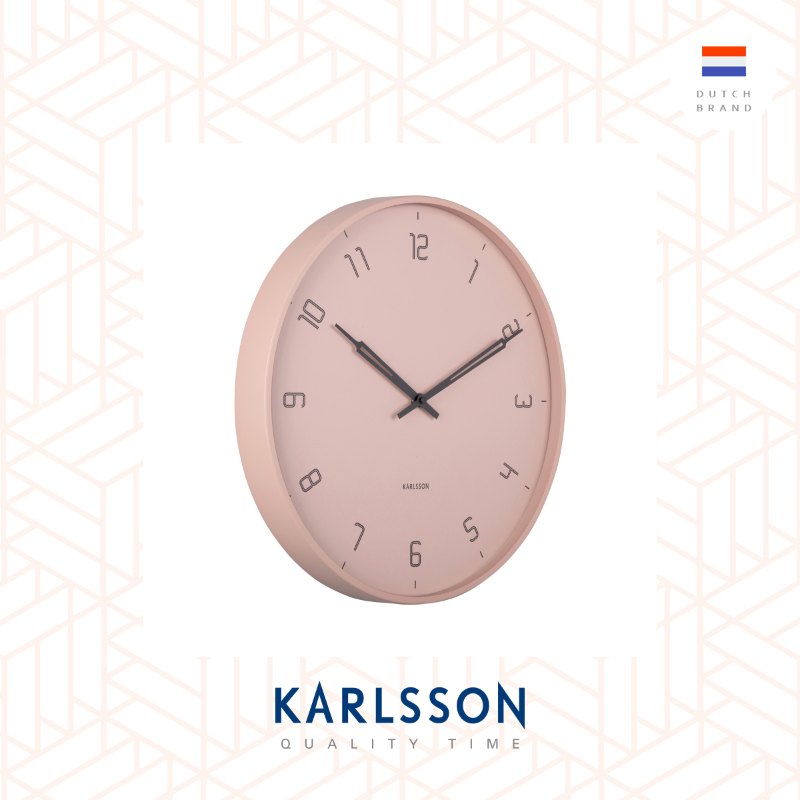 Karlsson, Wall clock 40cm Stark matt faded pink, Design by Boxtel Buijs