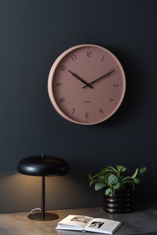 Karlsson, Wall clock 40cm Stark matt faded pink, Design by Boxtel Buijs