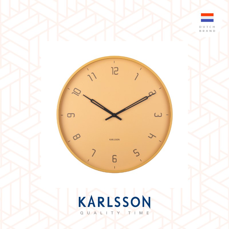 Karlsson, Wall clock 40cm Stark matt honey yellow, Design by Boxtel Buijs