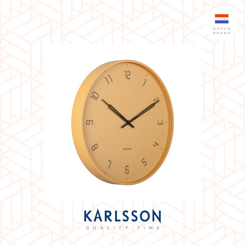 Karlsson, Wall clock 40cm Stark matt honey yellow, Design by Boxtel Buijs