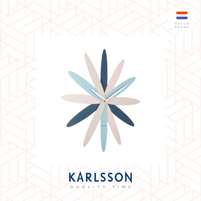 Karlsson, Wall clock 45cm Bloom metal multi-colour, Design by Callum MacSorley