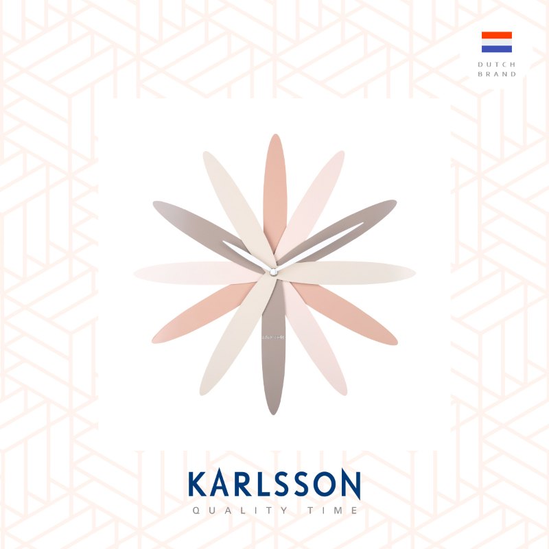 Karlsson, Wall clock 45cm Bloom pink tone, Design by Callum MacSorley