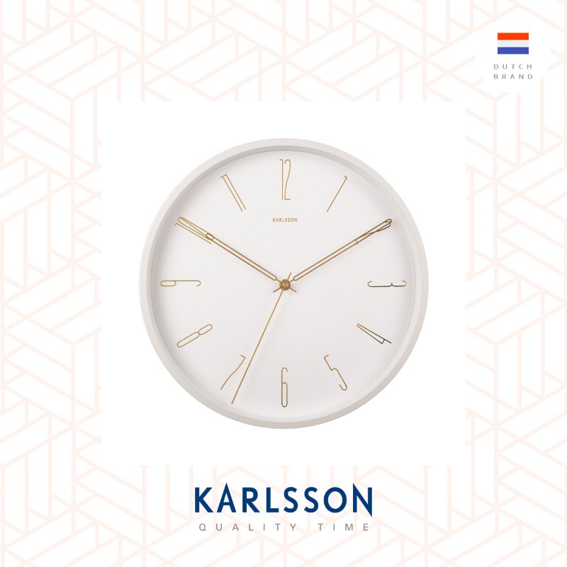 Karlsson, Wall clock 35cm Belle Numbers white, design by Design Armando Breeveld