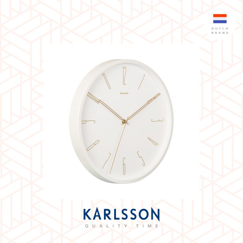 Karlsson, Wall clock 35cm Belle Numbers white, design by Design Armando Breeveld