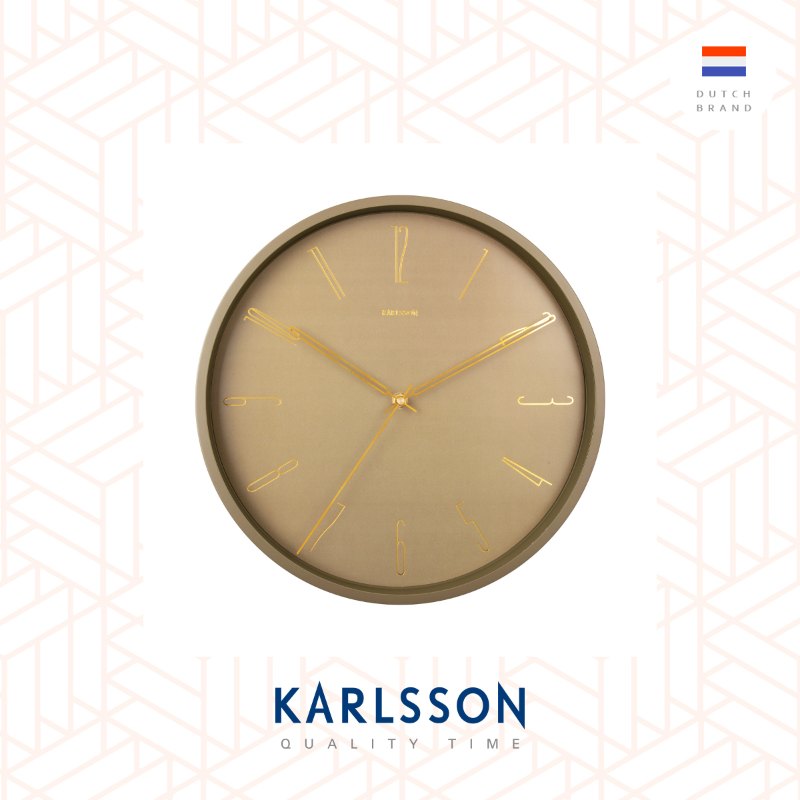 Karlsson, Wall clock 35cm Belle Numbers moss green, design by Design Armando Breeveld