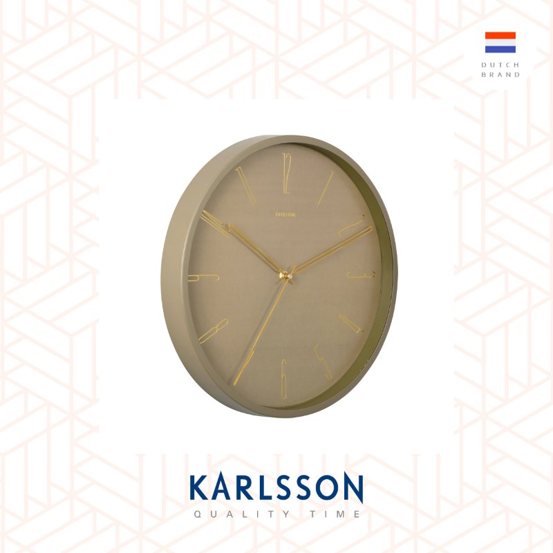 Karlsson, Wall clock 35cm Belle Numbers moss green, design by Design Armando Breeveld