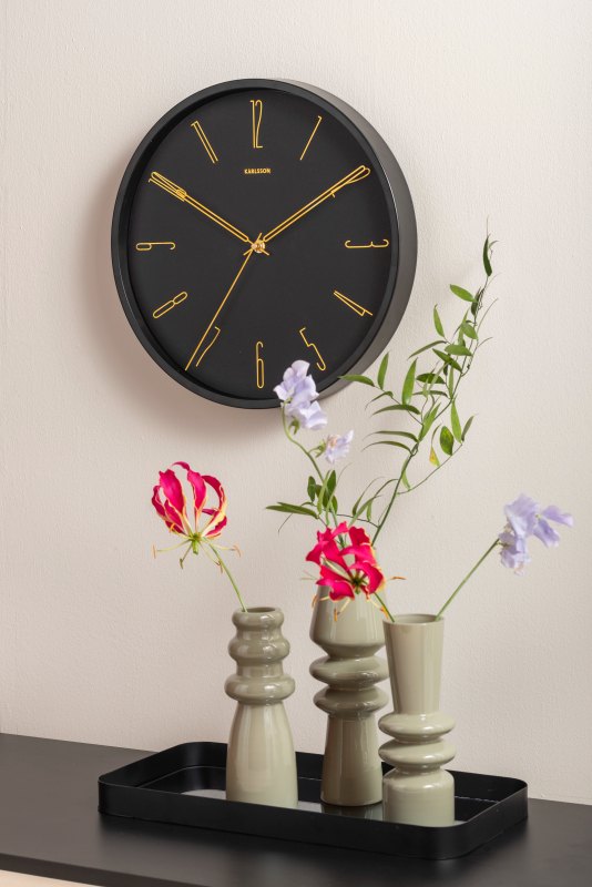 Karlsson, Wall clock 35cm Belle Numbers black, design by Design Armando Breeveld