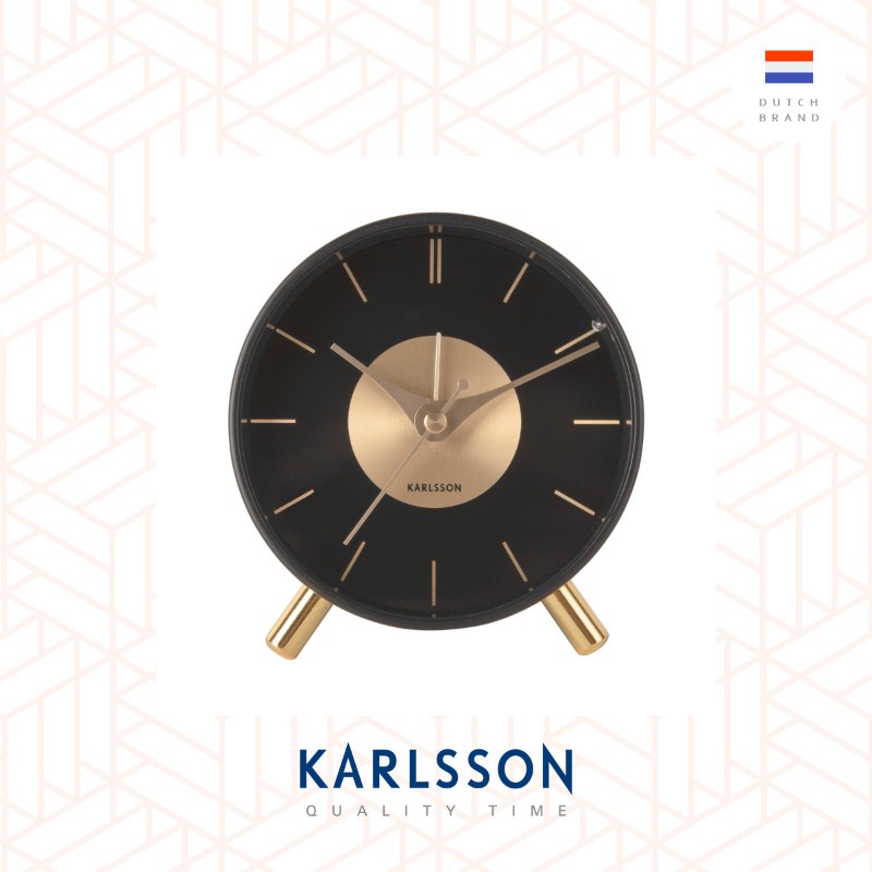 Karlsson, Alarm Clock Gold Disc metal black