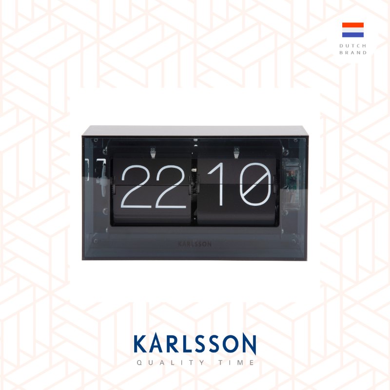 Karlsson, Table clock Boxed Flip acrylic black (Table/Hanging)