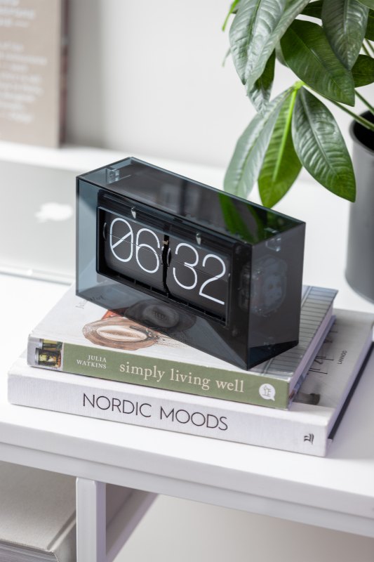 Karlsson, Table clock Boxed Flip acrylic black (Table/Hanging)