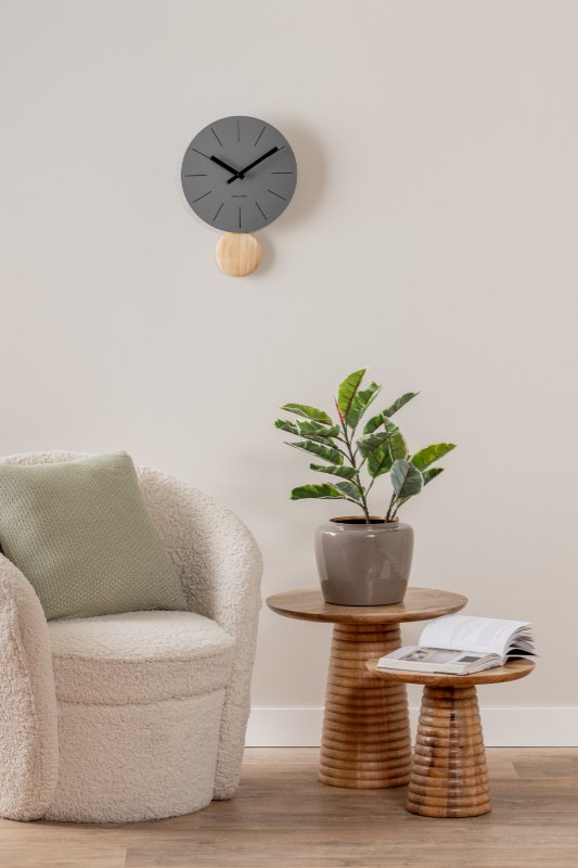 Karlsson, Wall clock L41cm Wall clock Arlo pendulum steel matt dark grey, Design by Callum MacSorley
