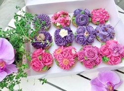 花藝設計杯子蛋糕 韓式唧花蛋糕