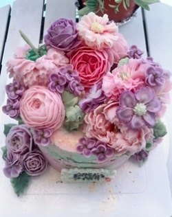 韓式唧花蛋糕  特別訂製 豆蓉生日蛋糕