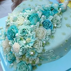 心形花藝結婚蛋糕