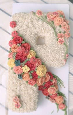 網紅字母蛋糕 韓式唧花蛋糕
