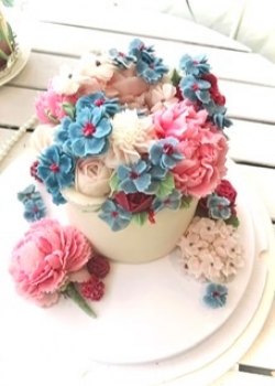 花藝蛋糕結婚周年蛋糕 韓式唧花蛋糕