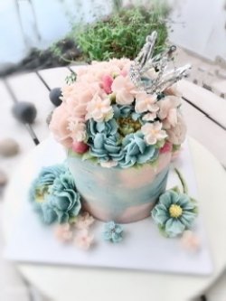 花藝生日蛋糕 韓式唧花
