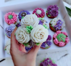 韓式唧花蛋糕  粉色系花藝杯子蛋糕