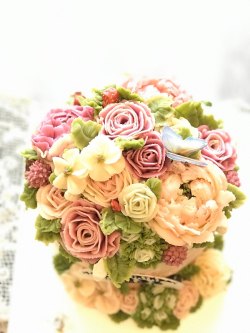 韓式唧花蛋糕 男友的繡球花生日蛋糕