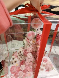 麻雀 二層蛋糕 韓式唧花蛋糕