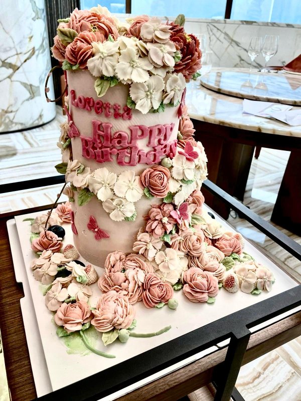 雙層花藝蛋糕 韓式唧花蛋糕